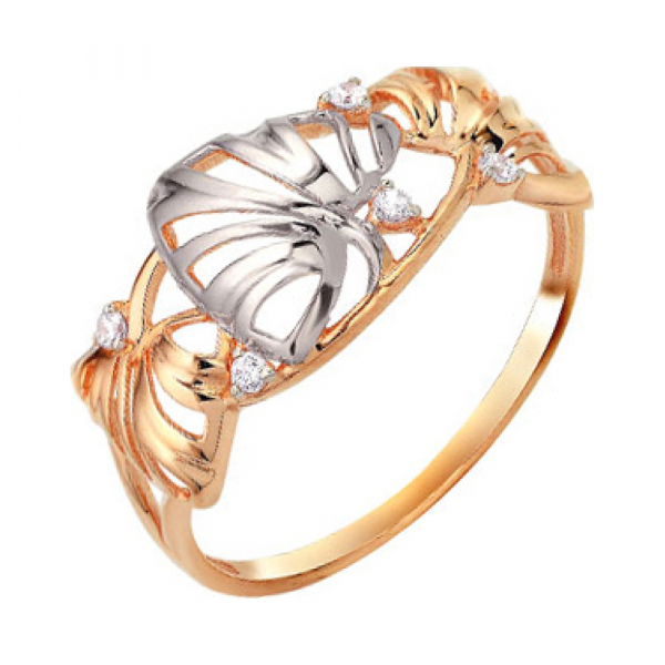 Золотое кольцо с фианитом № 140242