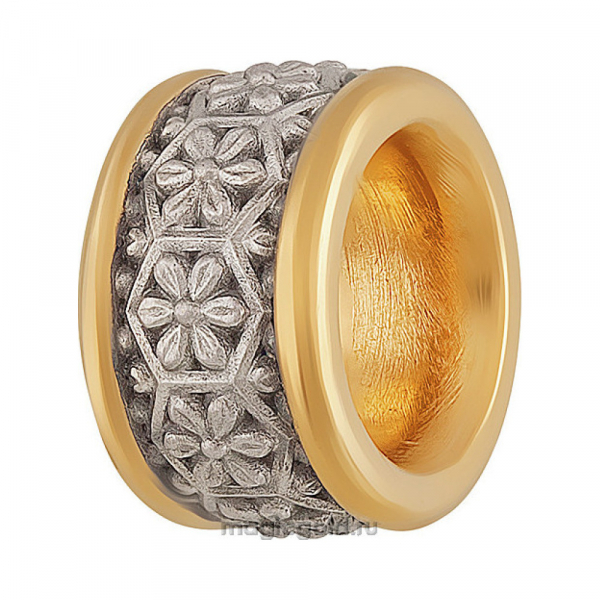 Серебряная подвеска бусина-разделитель с золотым покрытием № 161348