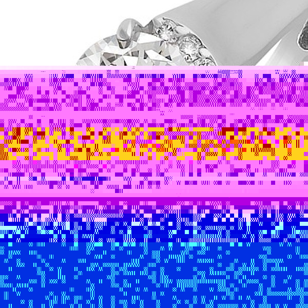 Серебряные серьги с имитац. корунда и фианитом № 74985