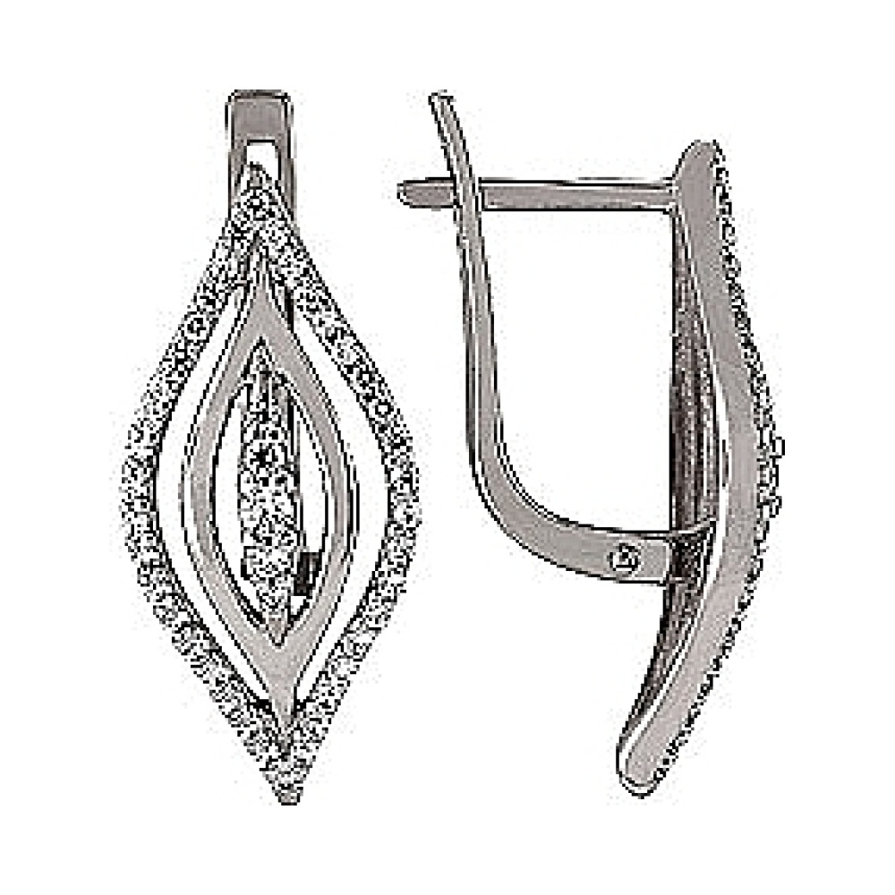Серьга с фианитами № 73051