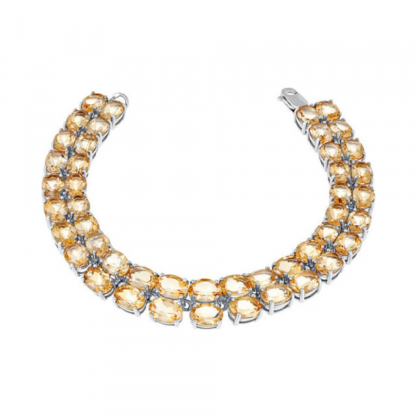 Серебряный браслет с цитрином № 123875