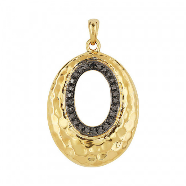 Серебряная подвеска с фианитом и золотым покрытием № 83433