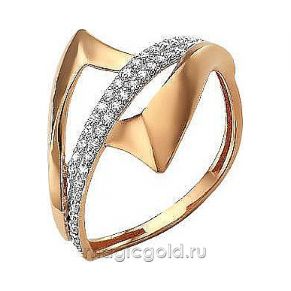 Золотое кольцо с фианитом № 173834