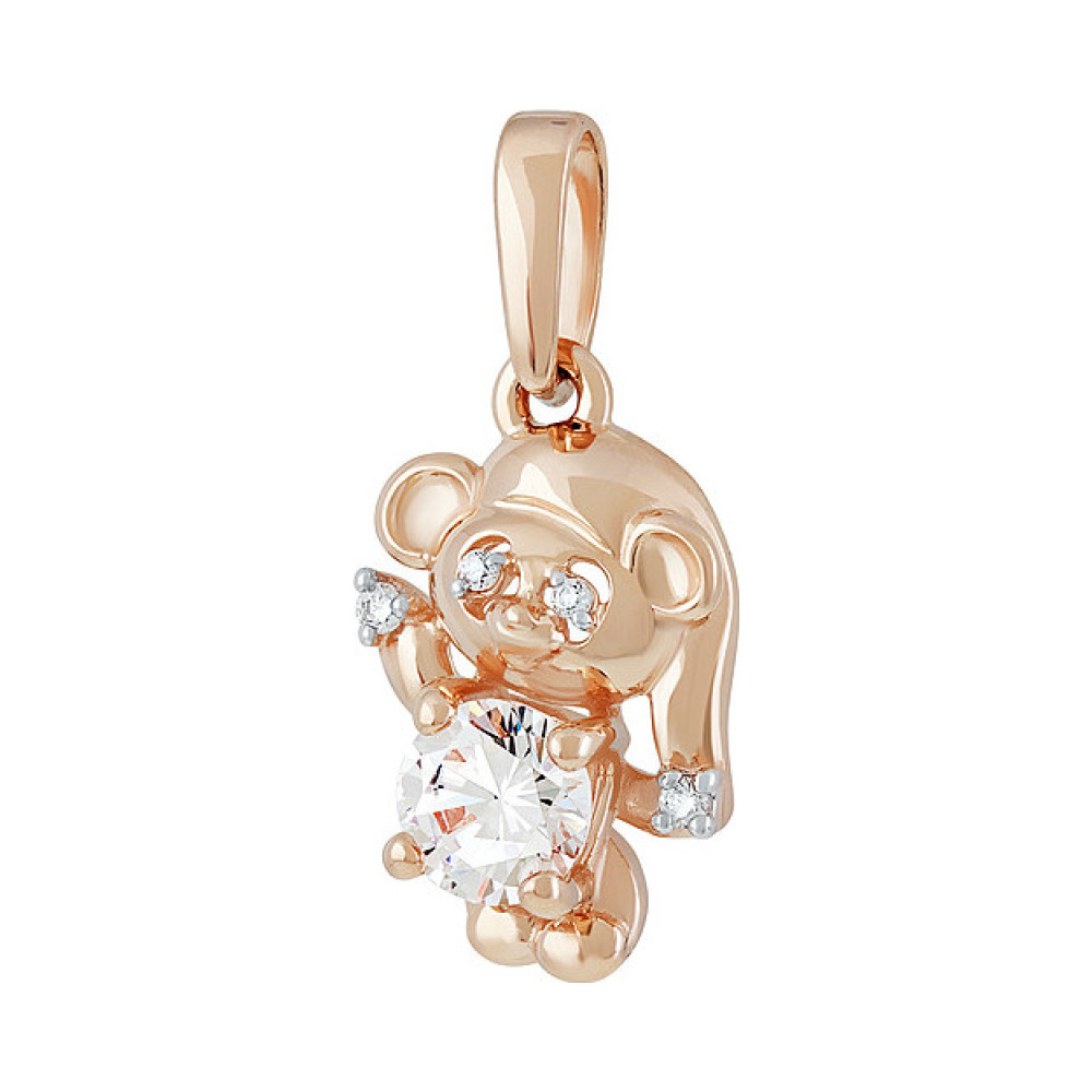 Золотая подвеска с фианитом № 138195