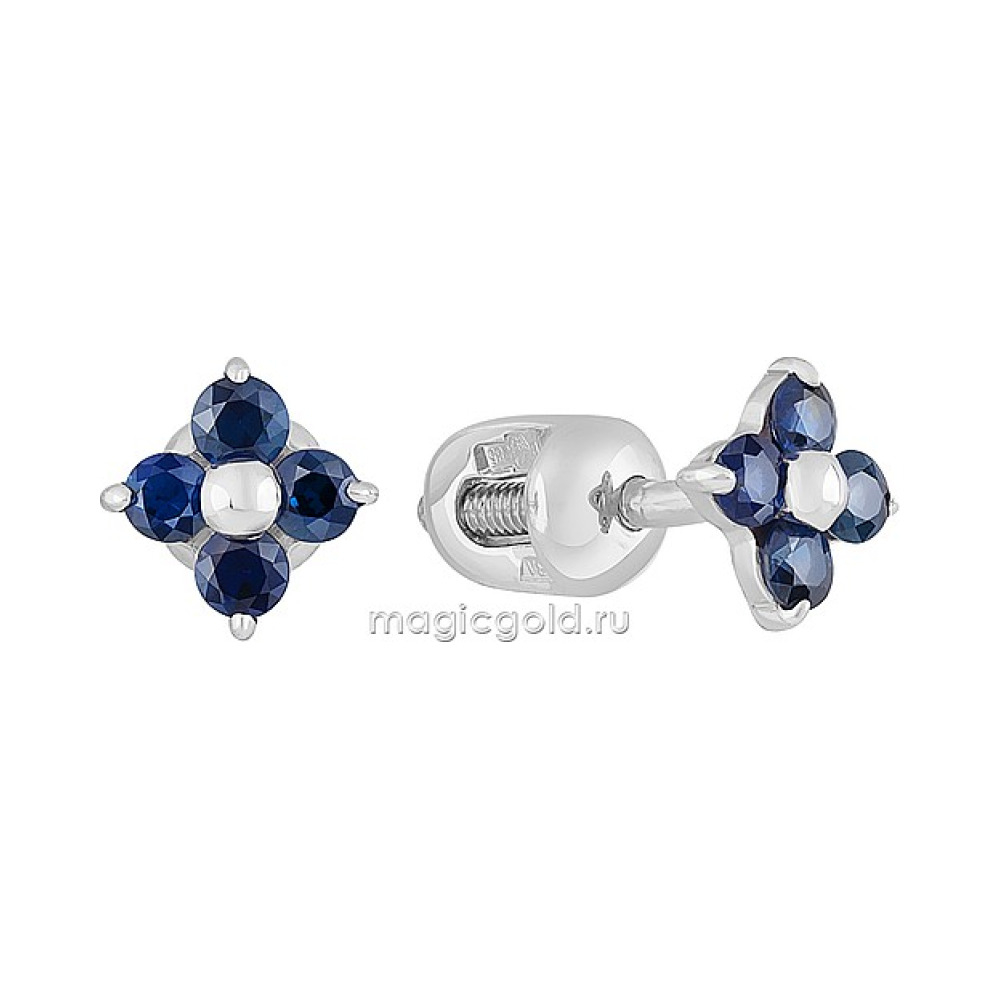 Пуссеты с сапфиром № 156537