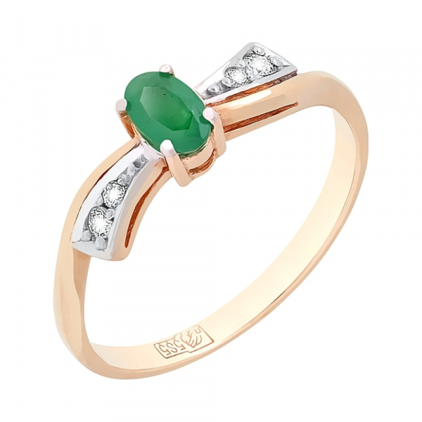 Золотое кольцо с бриллиантом № 7892