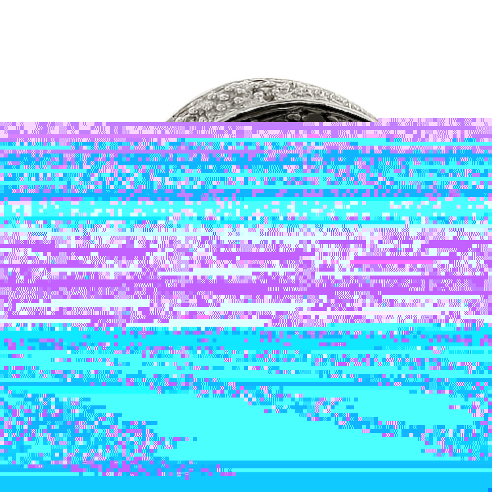 Золотое кольцо с чёрным и белым бриллиантами № 77413