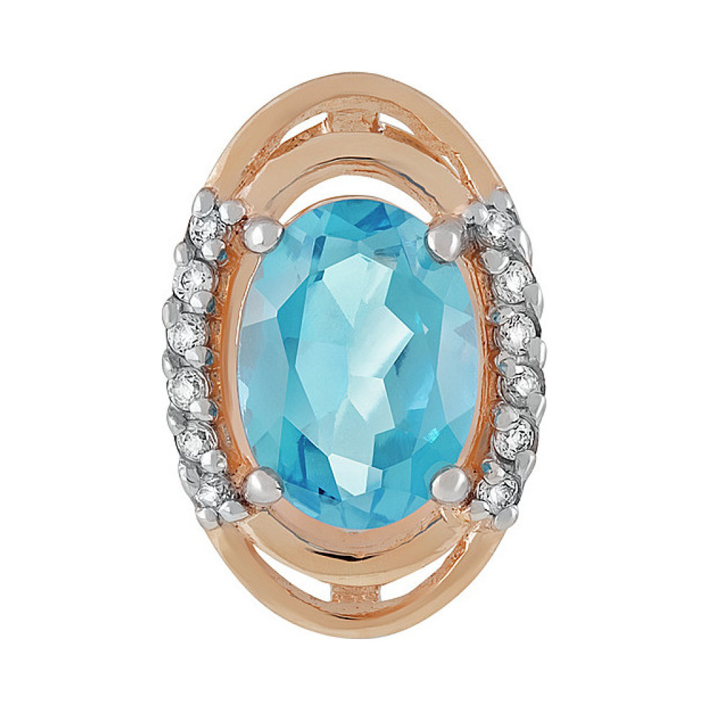 Золотая подвеска с топазом и фианитом № 135102