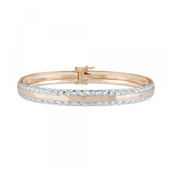 Золотой браслет без камня с алмазкой № 135830