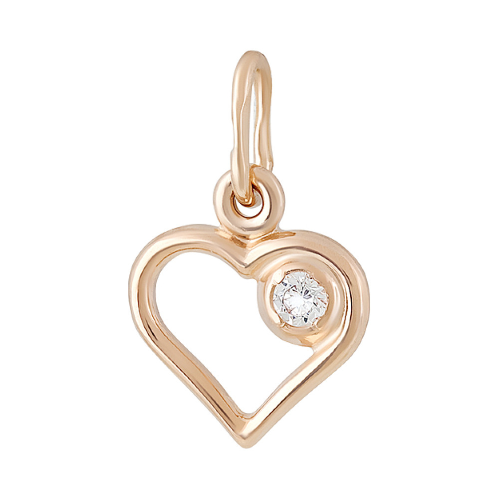 Золотая подвеска с фианитом № 129496