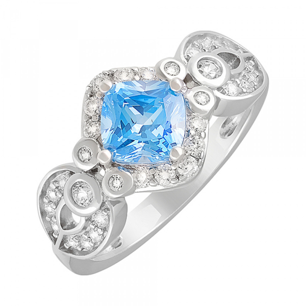 Серебряное кольцо с фианитами № 127699