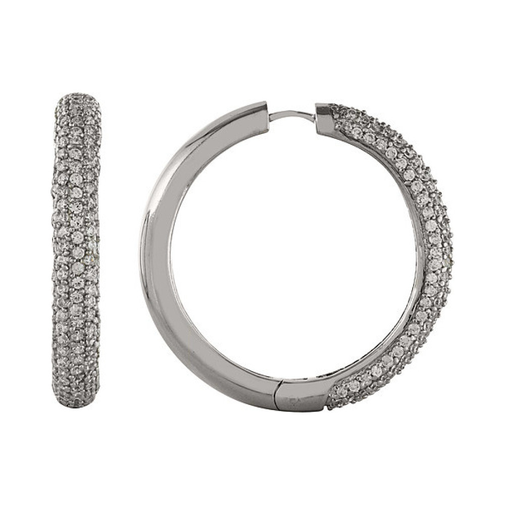 Серебряные серьги с фианитом № 83008