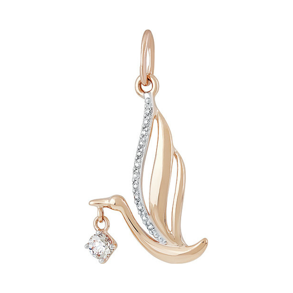 Золотая подвеска с фианитом № 137938