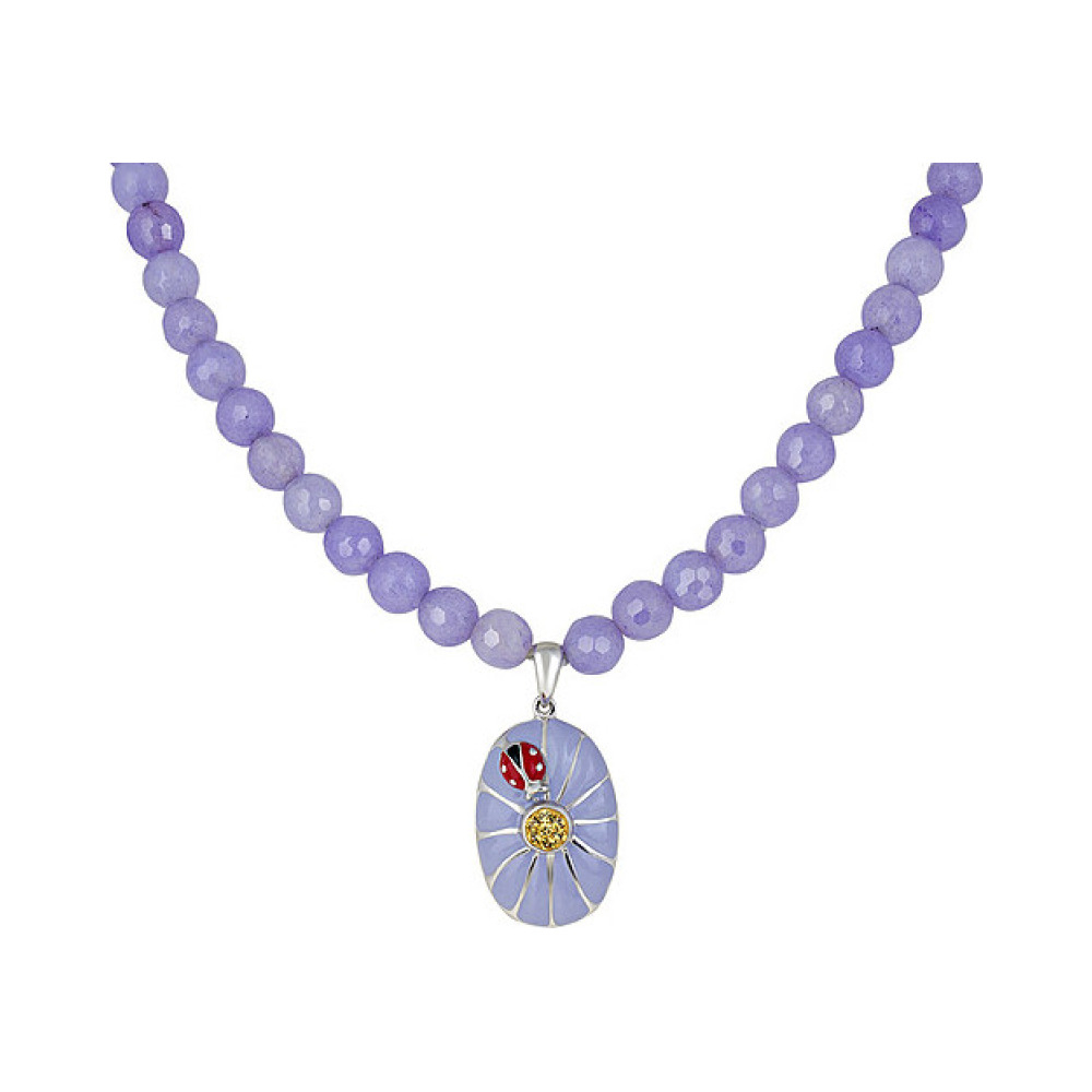 Ожерелье с агатом, эмалью и кристаллом SWAROVSKI № 133843