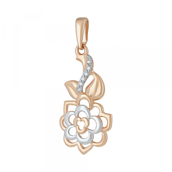 Золотая подвеска с фианитом № 136956