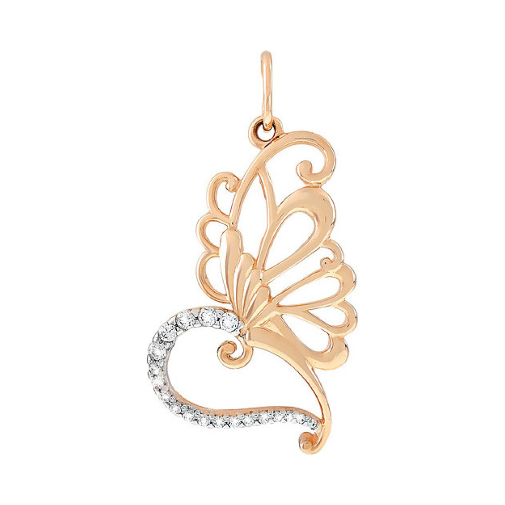 Золотая подвеска с фианитами № 112283