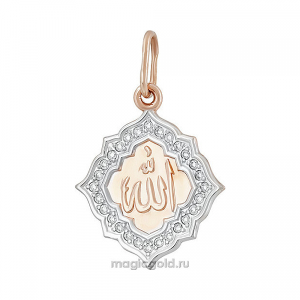Золотая подвеска с фианитом № 140425