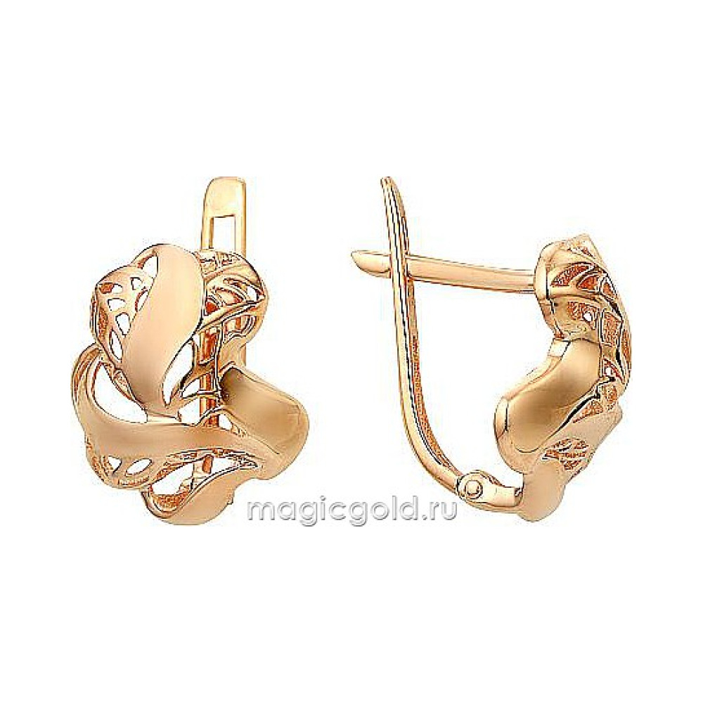Золотые серьги без камня № 173999