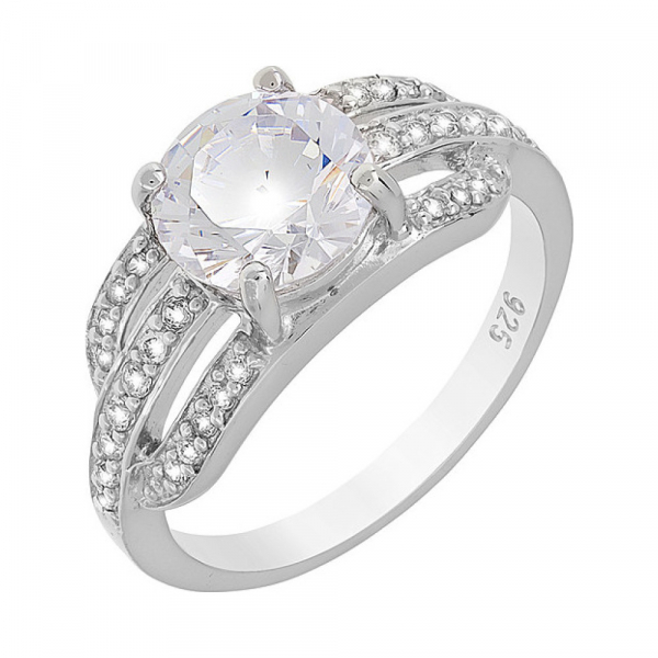 Серебряное кольцо с фианитом № 107322