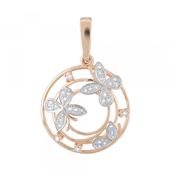 Золотая подвеска с фианитами № 124708