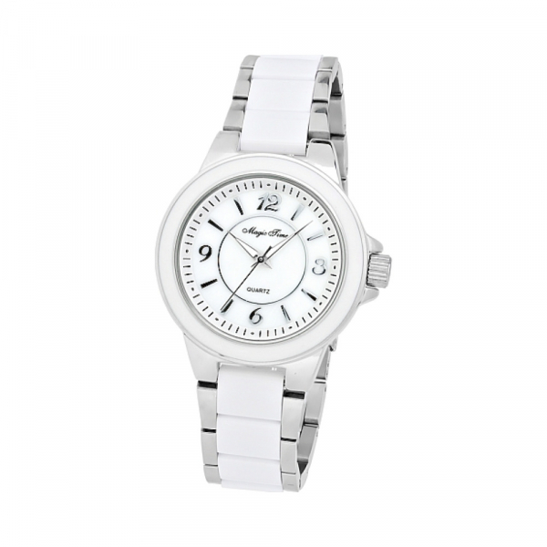 Часы кварцевые Magic Time на белом ремешке № 117245