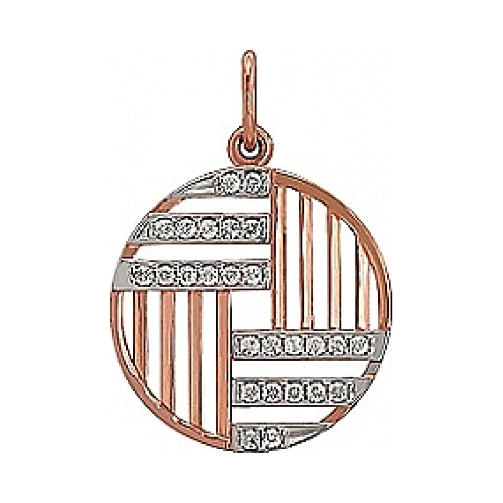 Золотая подвеска с фианитом № 74875