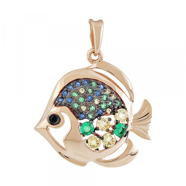 Золотая подвеска с фианитом № 138515