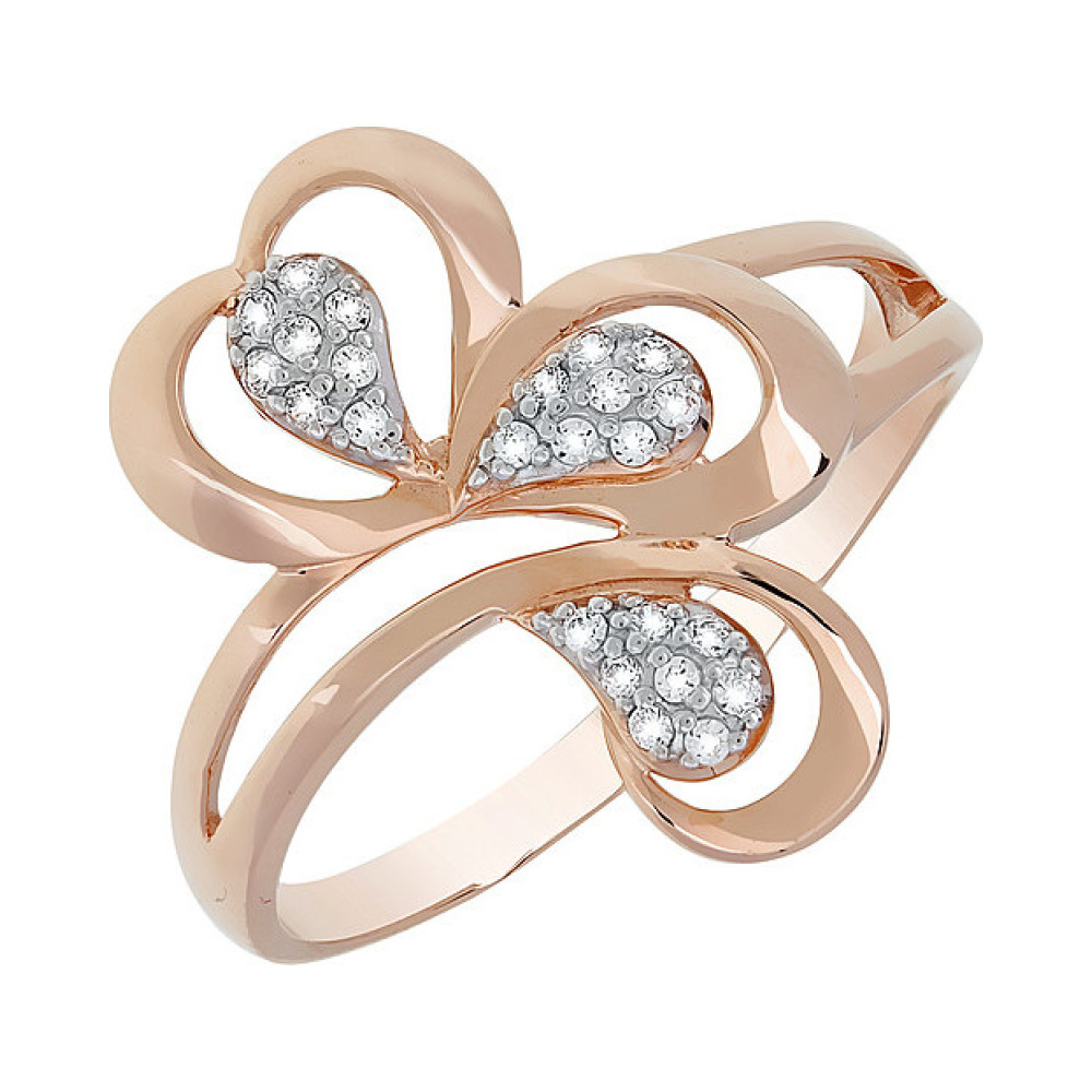 Золотое кольцо с фианитом № 102350