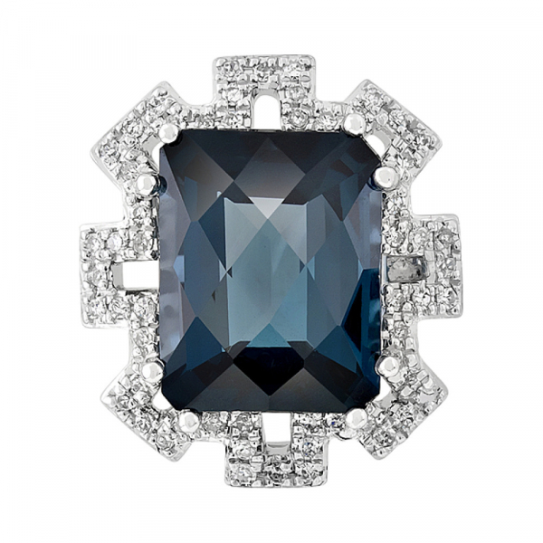 Золотая подвеска с бриллиантом и топазом № 114928