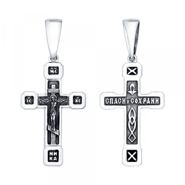 Серебряная подвеска без камня с черным покрытием № 159861