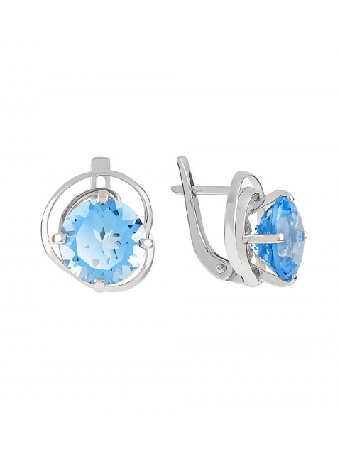 Золотые серьги с топазом № 110857