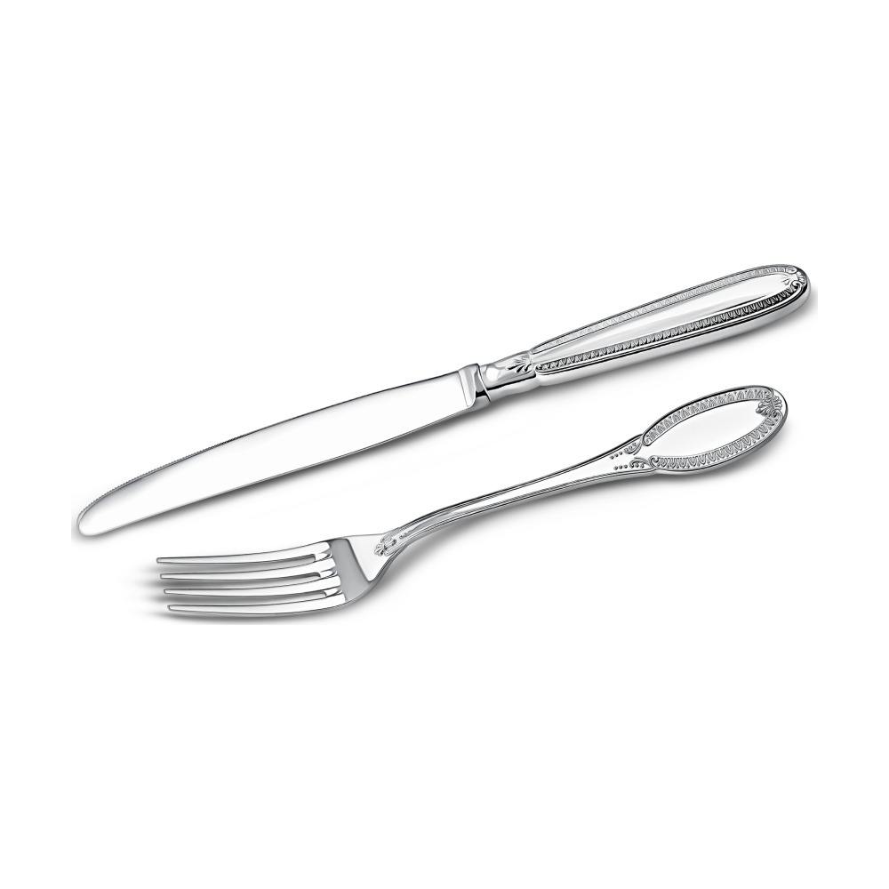 Набор столовый Император: Вилка и Нож.Набор на 1 персону из серебра 925 пробы