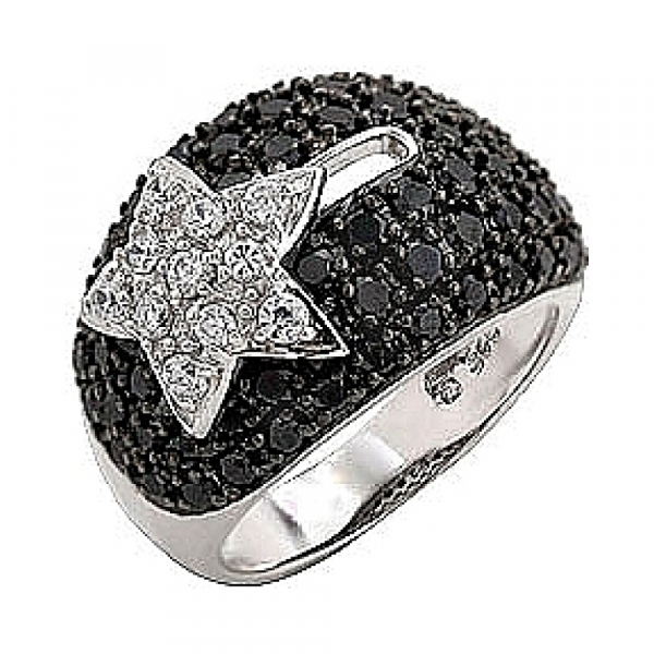 Серебряное кольцо с фианитом № 70836