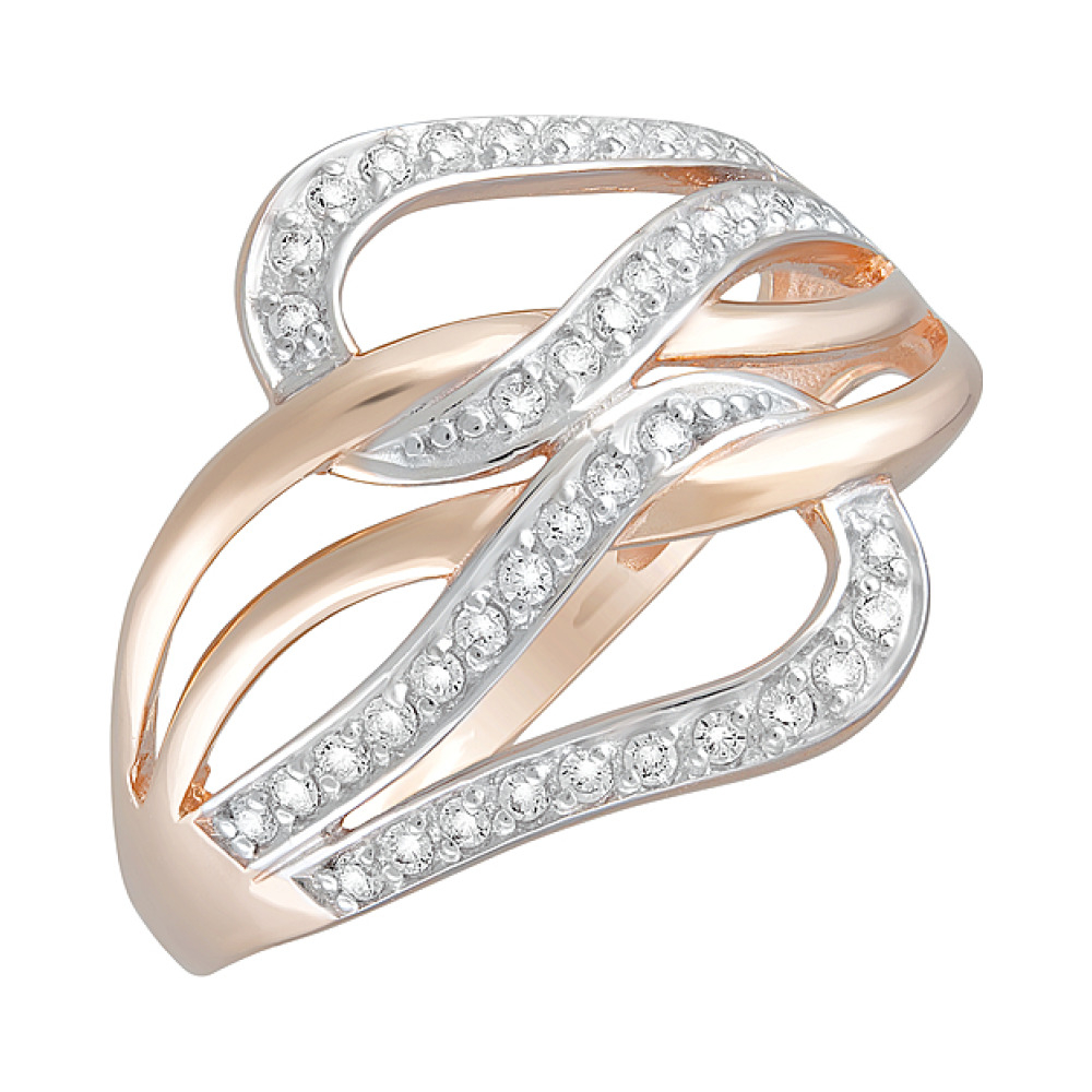 Золотое кольцо с фианитами № 124715