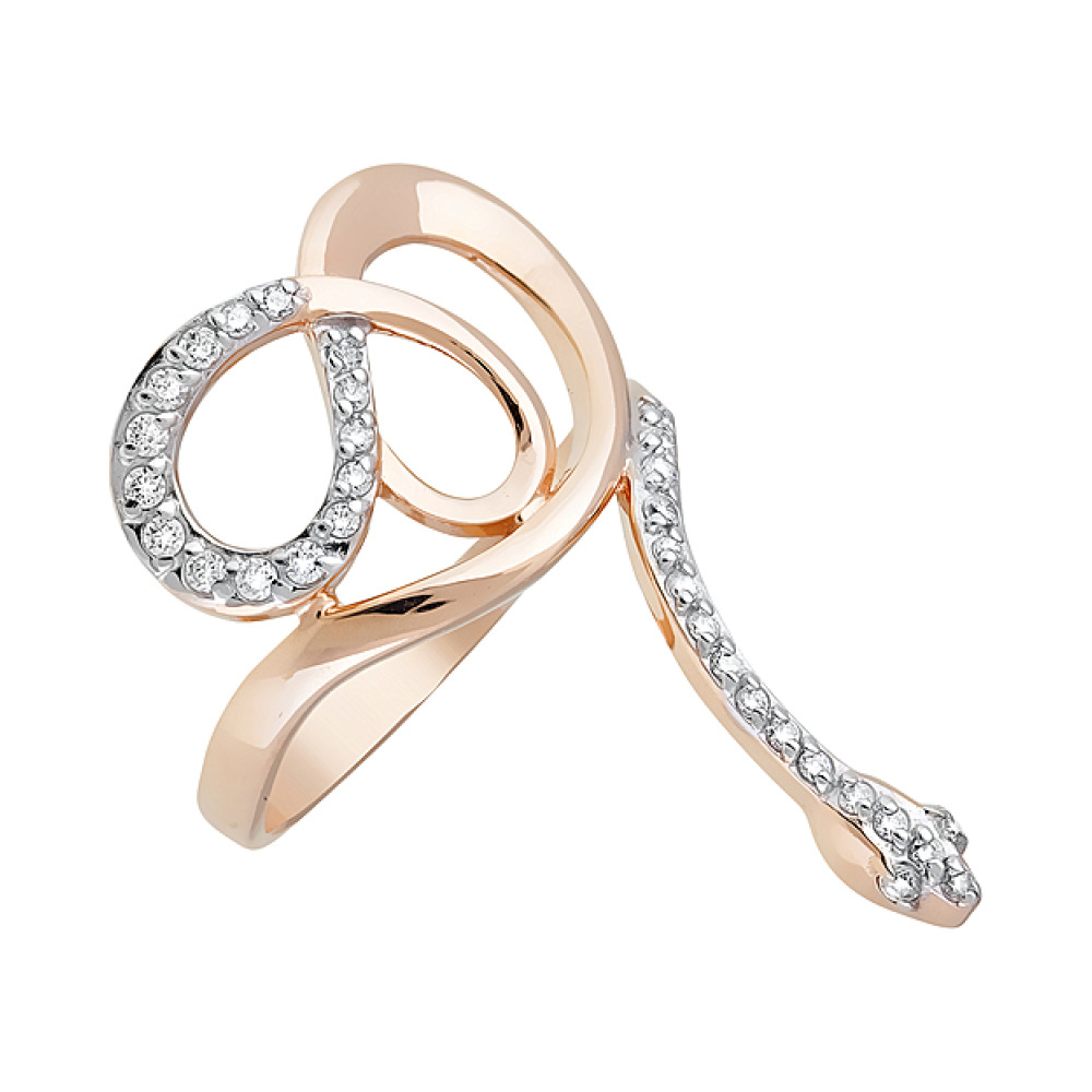 Золотое кольцо с фианитами № 120658