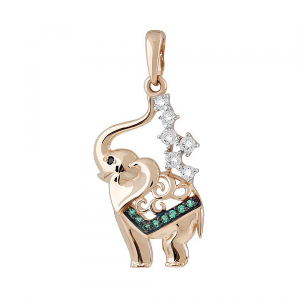 Золотая подвеска с фианитом № 134917