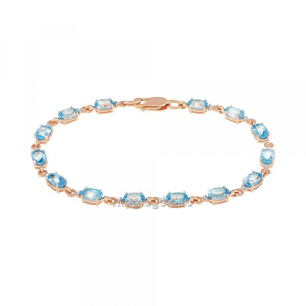 Золотой браслет с топазом и фианитом № 163545