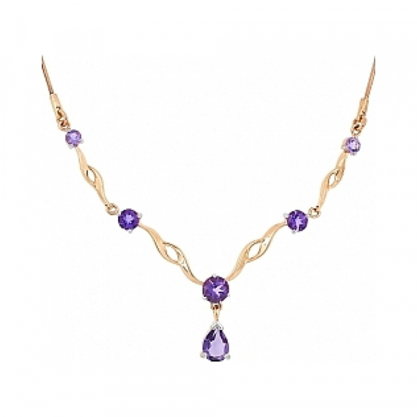 Золотое колье с аметистом № 106548