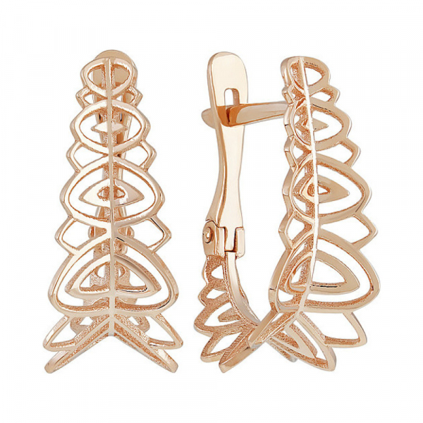 Золотые серьги без камня № 137299