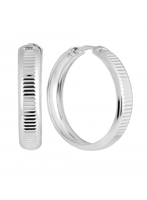 Серебряные серьги конго с алмазной гранью № 129747