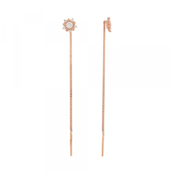 Золотые серьги с фианитом № 85484