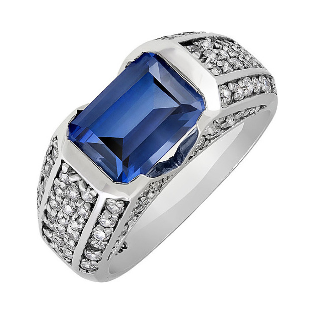 Серебряное кольцо с фианитом № 72386