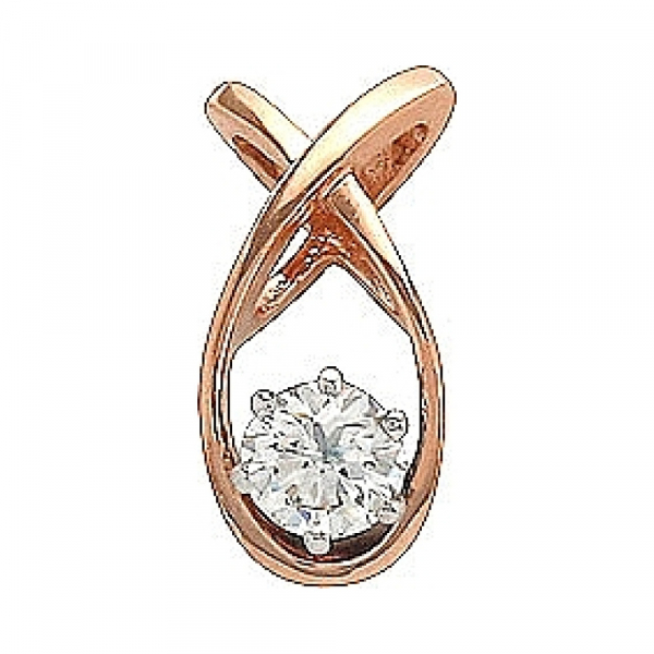 Золотая подвеска с бриллиантом № 98886