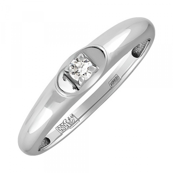 Золотое кольцо с бриллиантом № 137821