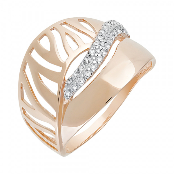 Золотое кольцо с фианитами № 130019