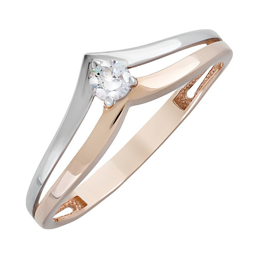 Золотое кольцо с фианитом № 126114