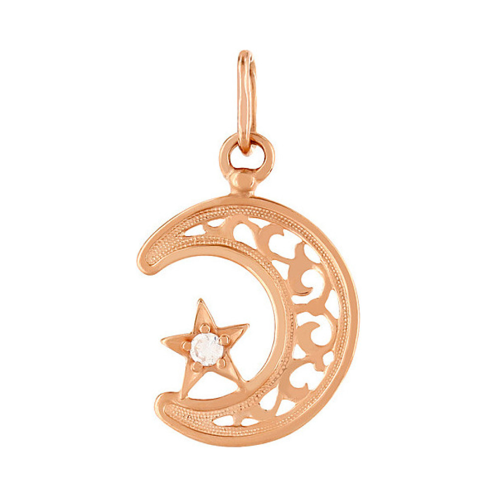 Золотая подвеска с фианитом № 103757