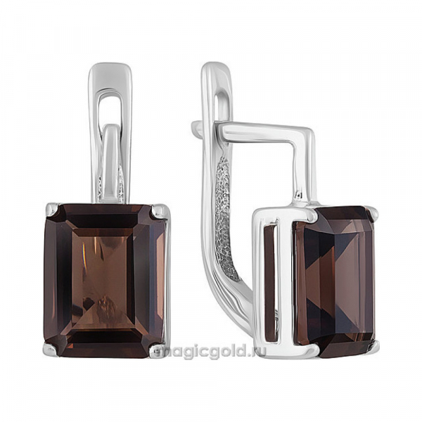 Серебряные серьги с раухтопазом № 138842