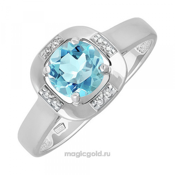Золотое кольцо с топазом и фианитом № 139044