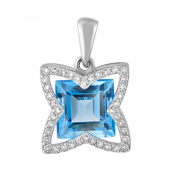 Золотая подвеска с топазом и фианитом № 128545